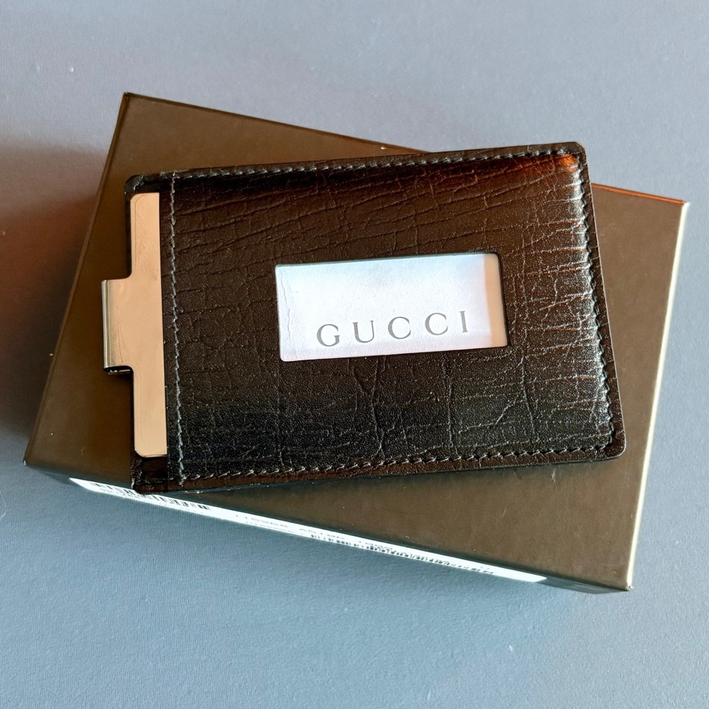 New VINTAGE Gucci Niagara Leather Money Clip Card Case | 115268 | 2006 Tom Ford